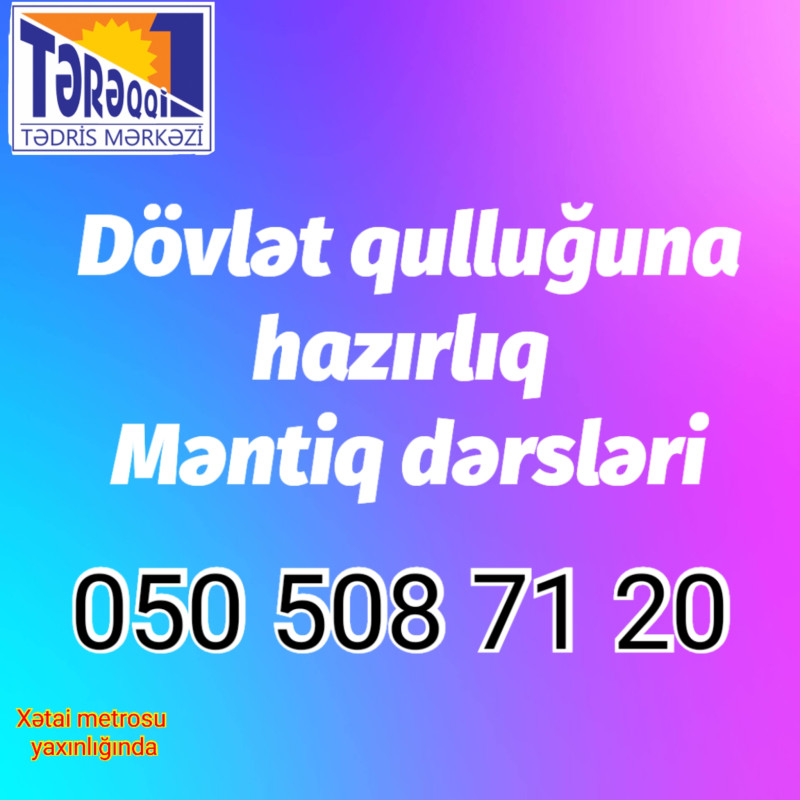 Dövlət qulluğuna hazırlıq, məntiq dərsləri. Hazırlıq qəbul