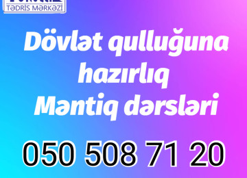 Dövlət qulluğuna hazırlıq, məntiq dərsləri. Hazırlıq qəbul