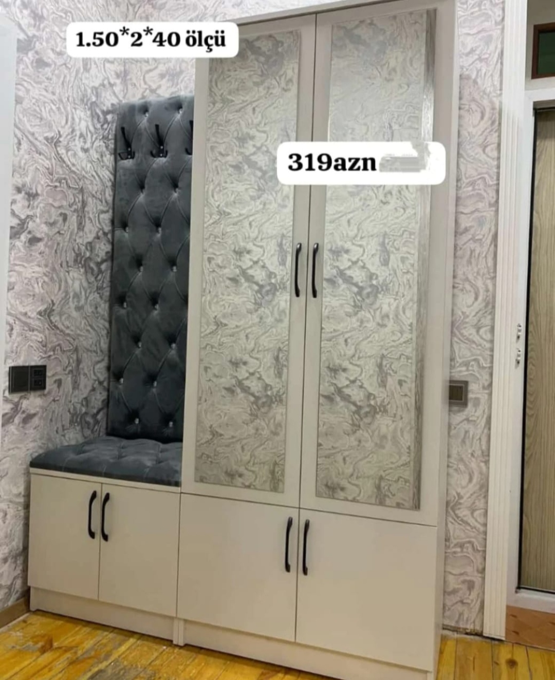 Dəhliz şkafı Sifarişlə hazırlanır Rəng seçimi var Ölçü