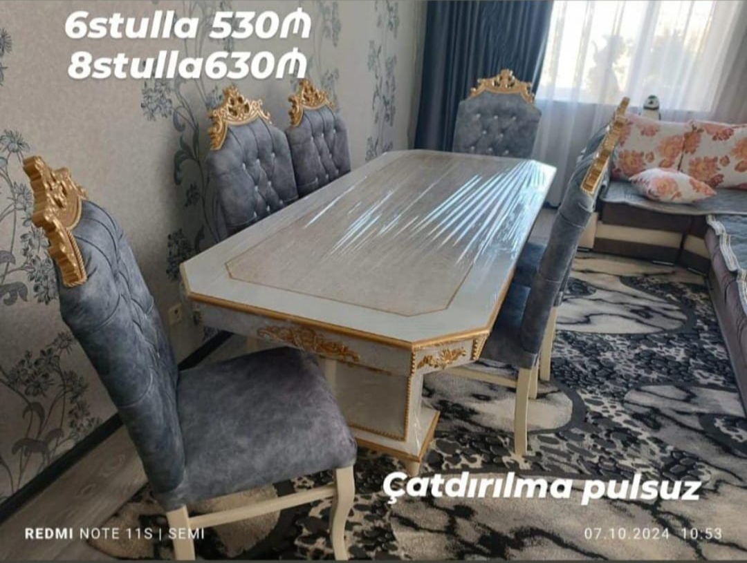 Stol və stul dəsti Sifarişlə hazırlanır Rəng seçimi var