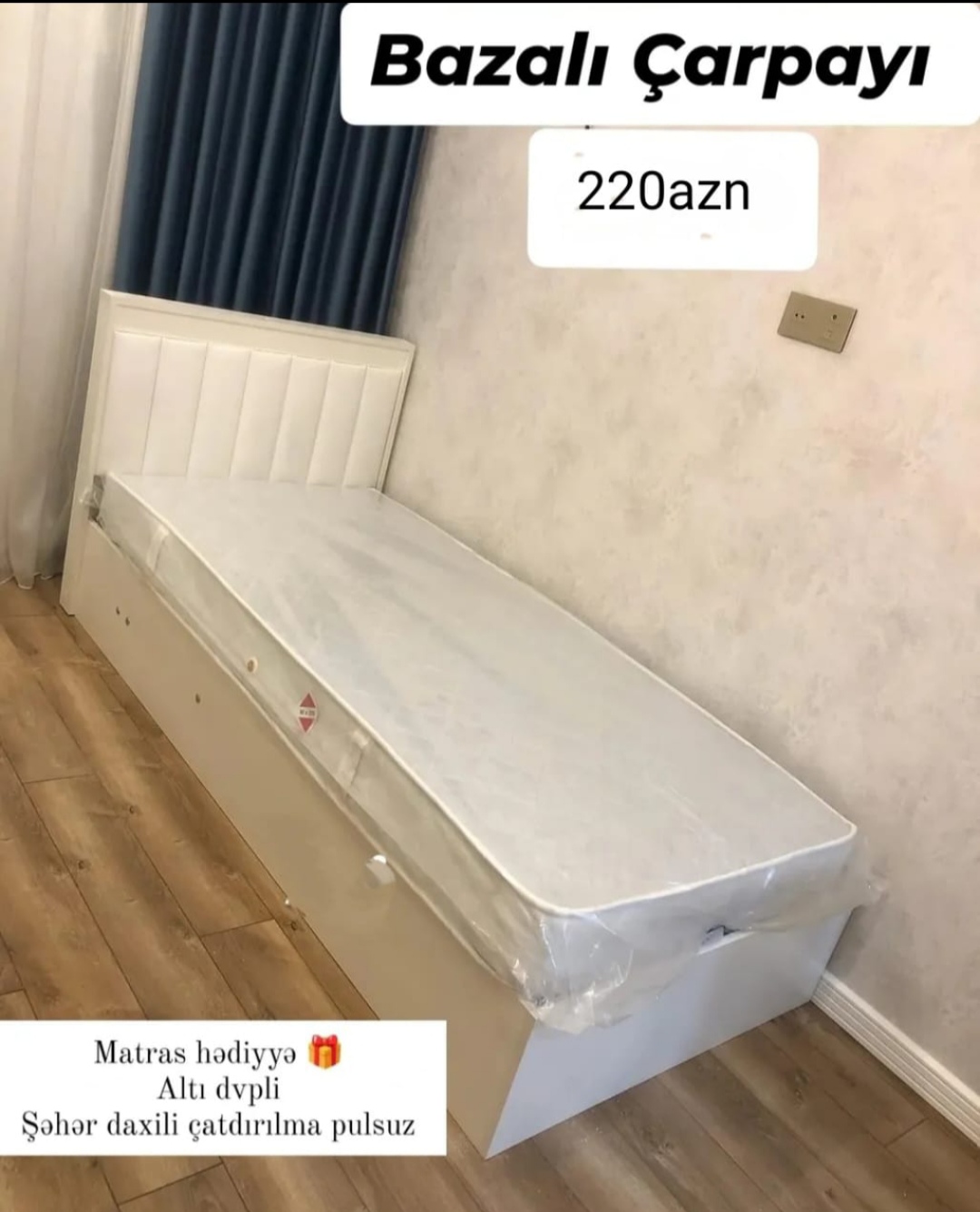 Bazalı çarpayı Sifarişlə hazırlanır Rəng seçimi var Matras