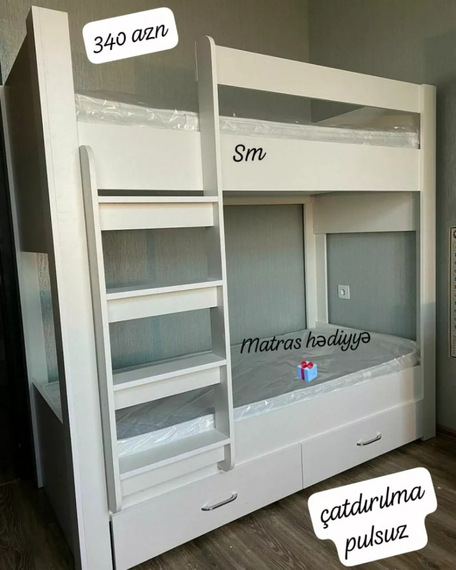 İkinci çat *İkimertebeli çarpayı* *Qiymət 340 azn* modellerimiz