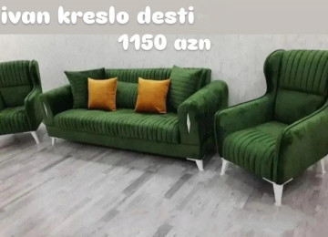 Divan kreslo dəsti Sifarişlə hazırlanır Rəng seçimi var