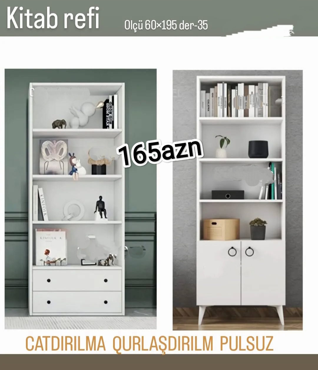 Kitab Rəfi Sifarişlə hazırlanır Rəng seçimi var Ölçü