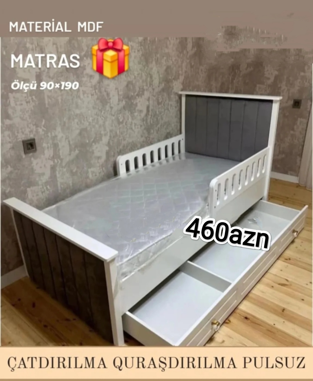 Uşaq çarpayısı Sifarişlə hazırlanır Rəng seçimi var