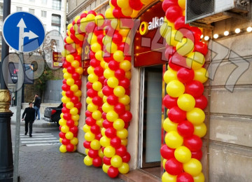 Acilis reklam decor. Reklam shar dekoru. 3 künc bayraq