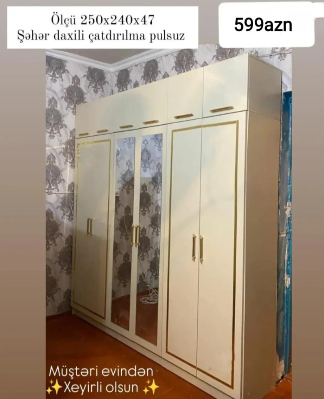 Paltar şkafı Paltar şkafı Sifarişlə hazırlanır Rəng seçimi var Ölçü