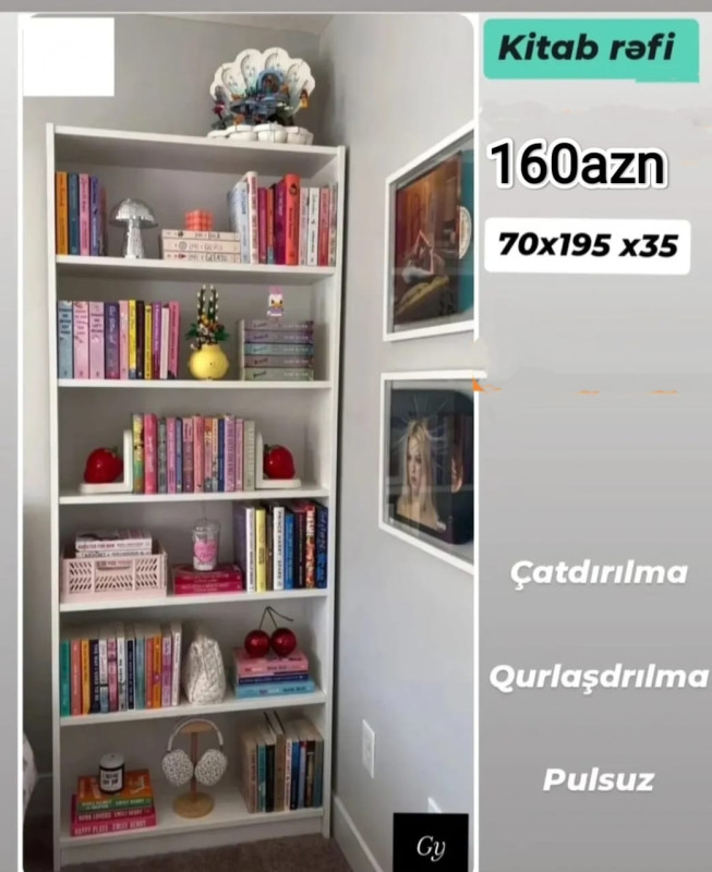 Kitab şkafı Sifarişlə hazırlanır Rəng seçimi var Qiymət