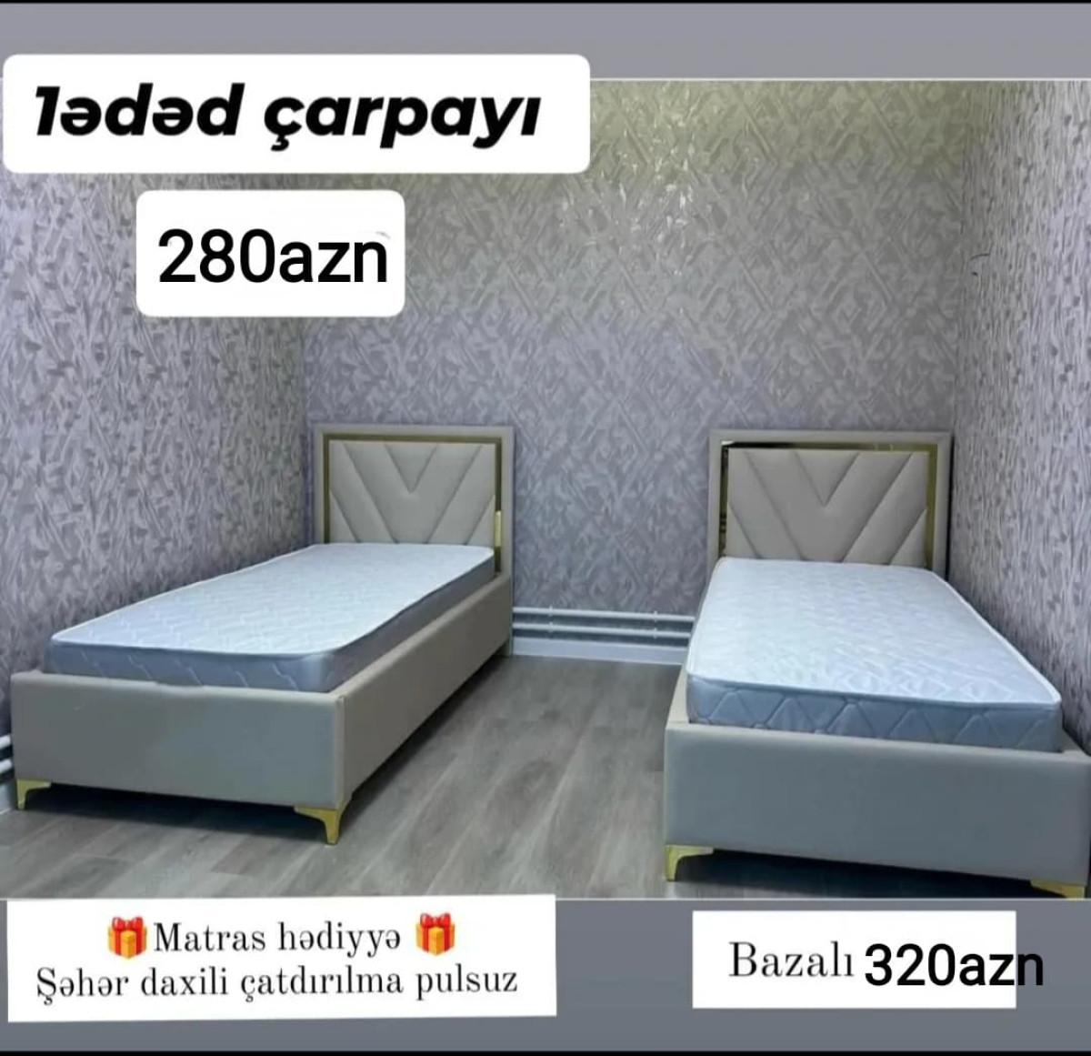 Parçalı çarpayı Parçalı çarpayı Sifarişlə hazırlanır Rəng seçimi var Qiymət