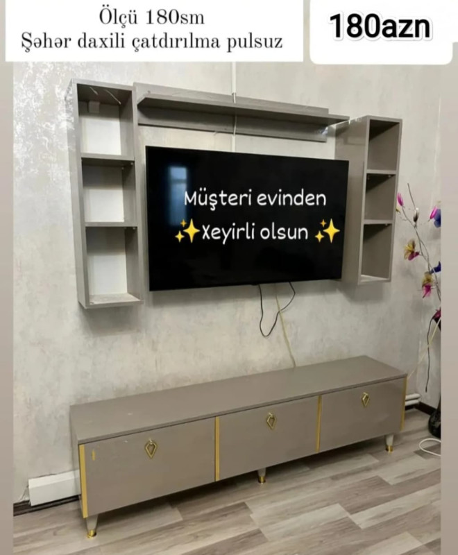 Tv stend Tv stend Sifarişlə hazırlanır Rəng seçimi var Ölçü 180sm