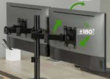17 incdən 30 incə kimi iki monitor asmaq üçün stolüstü