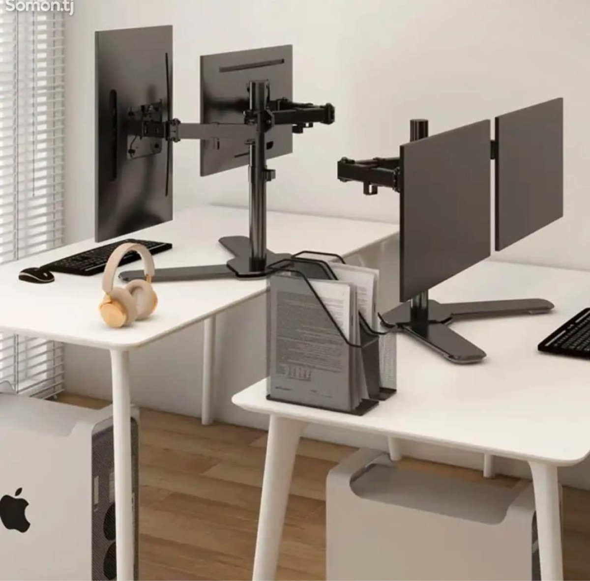 30 düyümə kimi iki monitor saxlayan stolüstü kronşteyn