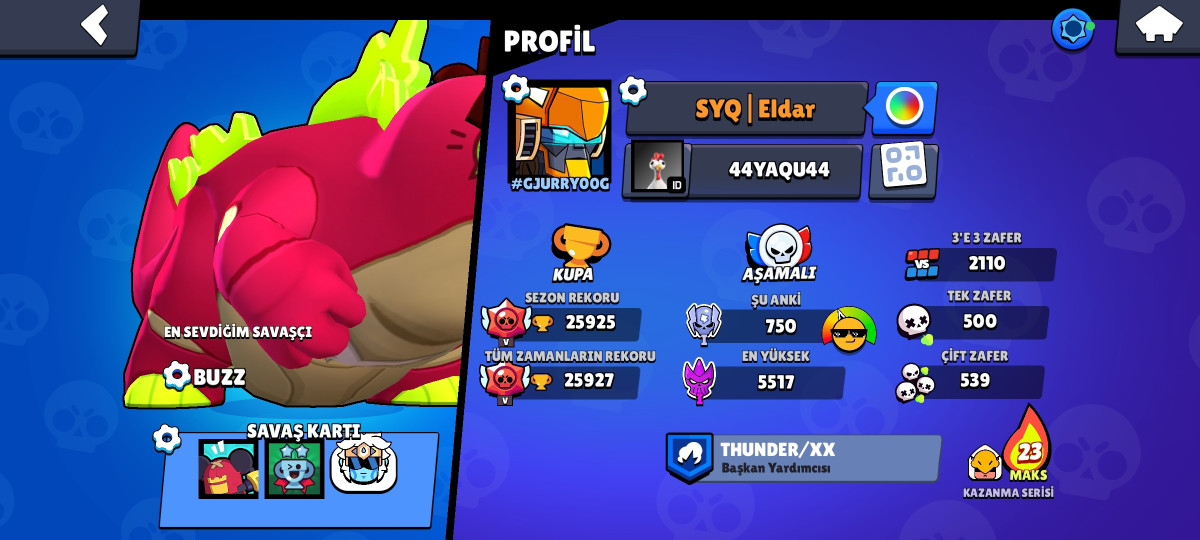 5 aze brawl stars hesabı satılır Hesabın içində olanlar 25k kupası var ve 77 karakter var 9