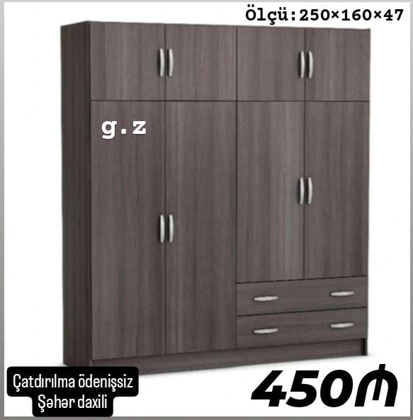 *Dolab 4 qapılı 450Azn* *İstehsal Rusiya Laminat 18/lik*