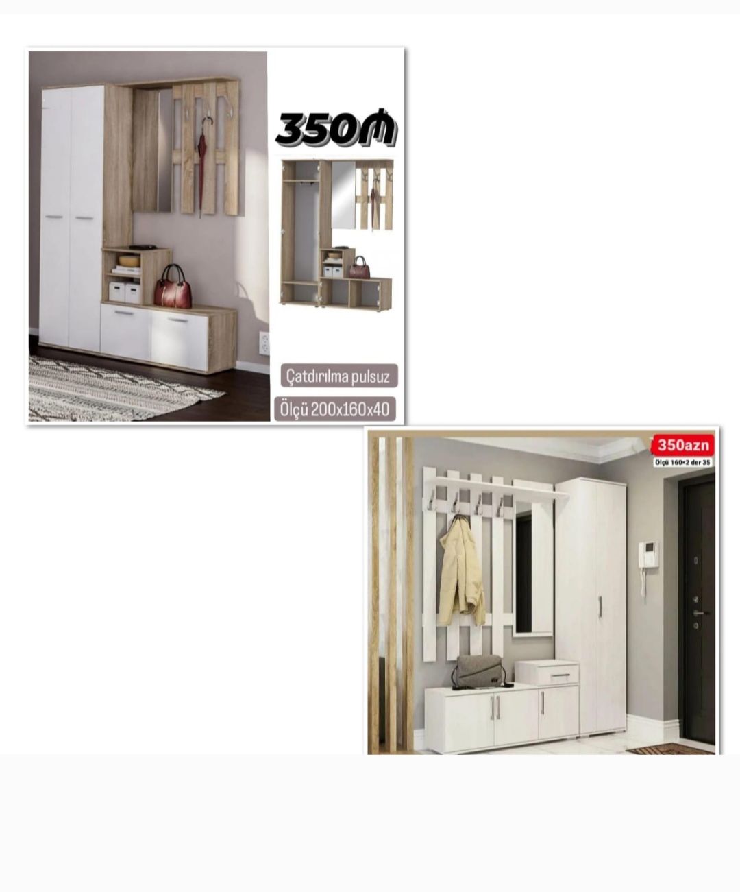 Dəhliz mebeli Sifarişlə hazırlanır Rəng seçimi var Ölçü