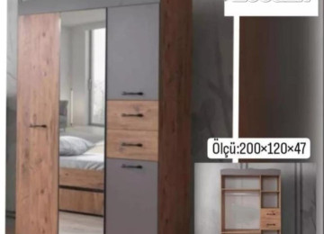 3Qapili şkaf Sifarişlə hazırlanır Rəng seçimi var Ölçü