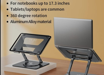 Noutbuklar üçün stolüsdü 360 dərəcə dönən tutacaq satılır.