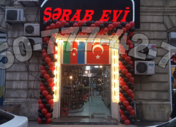 Açılış şarları bağlanması. Sharlarla dizayn bezedilmesi.