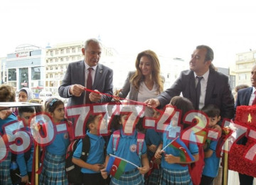 Achilish desdi. Qirmizi lent kəsimi. Açılış dəst. Padnos