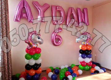 Sarlar bezek. Helium və adi şarlarla bəzədilmə. Decor shar
