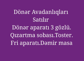 Dönər Avadanlıqları.Yenidir.Qutunun içində.Türkiyə