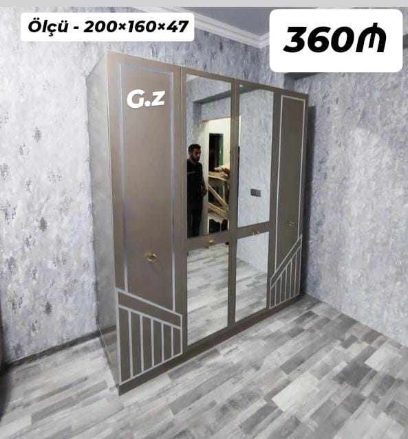 *Yeni ✨️Dolab 4 qapılı 360Azn* *İstehsal Rusiya Laminat