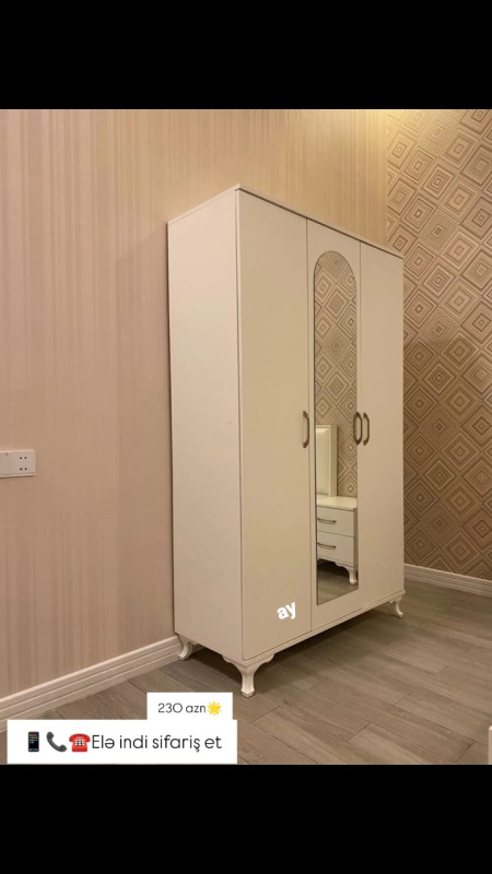 Paltar dolabı ✨*3 Qapılı Dolab* – Sifarişlə Hazırlanır✨ 🔹 Yeni model 🔹