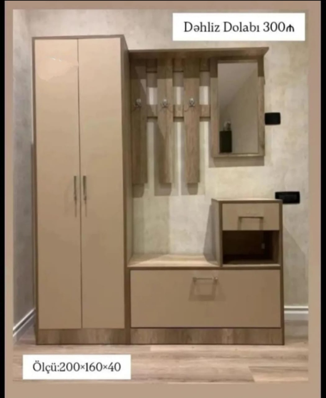Dəhliz mebeli Sifarişlə hazırlanır Ölçü 160/200/40sm Qiymət