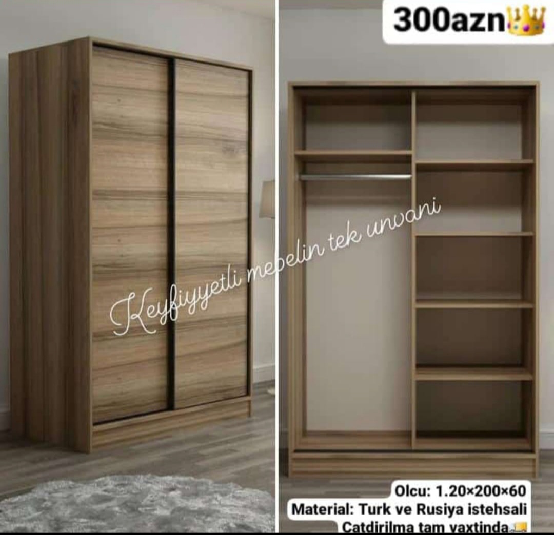 Kupe dolab Sifarişlə hazırlanır Rəng seçimi var Ölçü