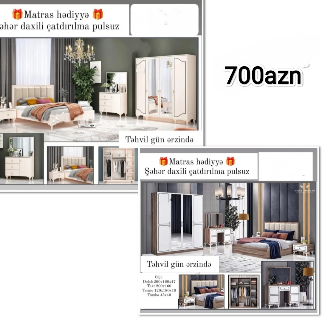 Yataq dəsti Sifarişlə hazırlanır Rəng seçimi var Matras