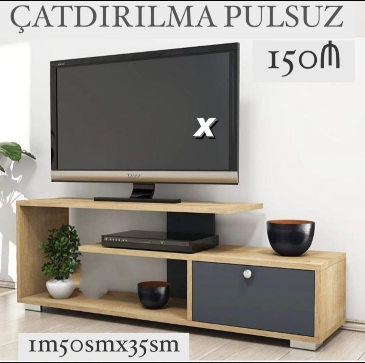 Tv altı Tv altı Sifarişlə hazırlanır Rəng seçimi var Ölçü 150/35