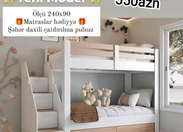 İkimərtəbəli çarpayı Sifarişlə hazırlanır Rəng seçimi var