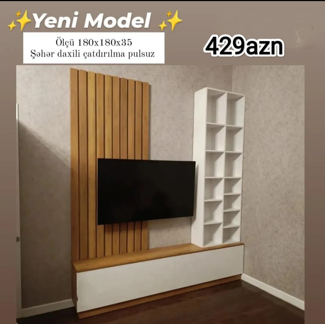 Tv stend Sifarişlə hazırlanır Rəng seçimi var Ölçü
