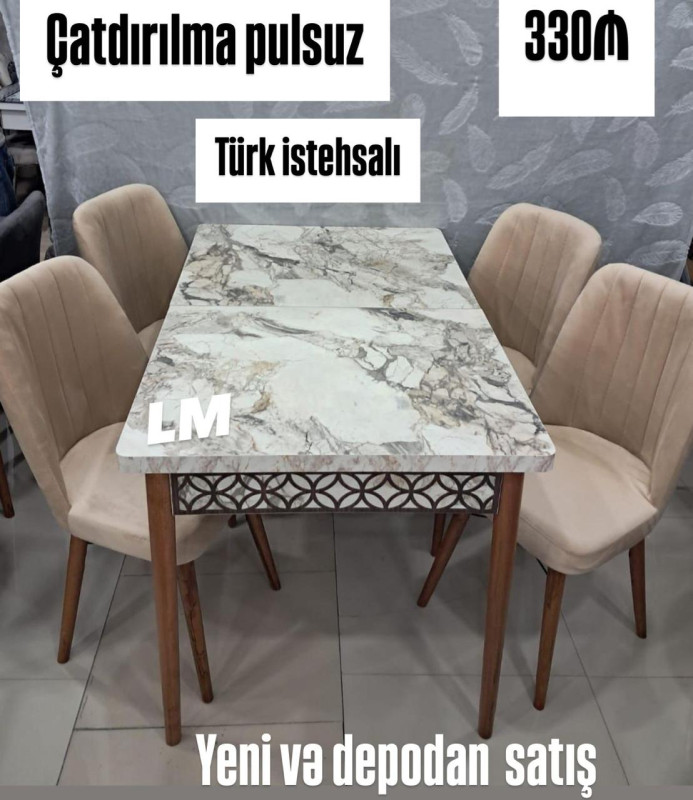 Stol stul desti kuxna üçün *Masa dəsti* 💥 _🇹🇷 *TÜRK FABRİKA🇹🇷*_ _*ENDİRİMLƏ*_ : *330₼*