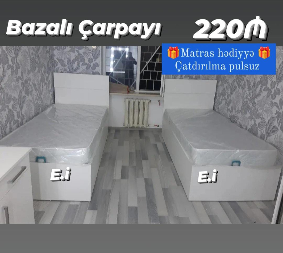 Bazalı çarpayı *Bazalı Çarpayı 220 AZN💥* ✔️Rəng seçimi var ✔️ Şəhər daxili