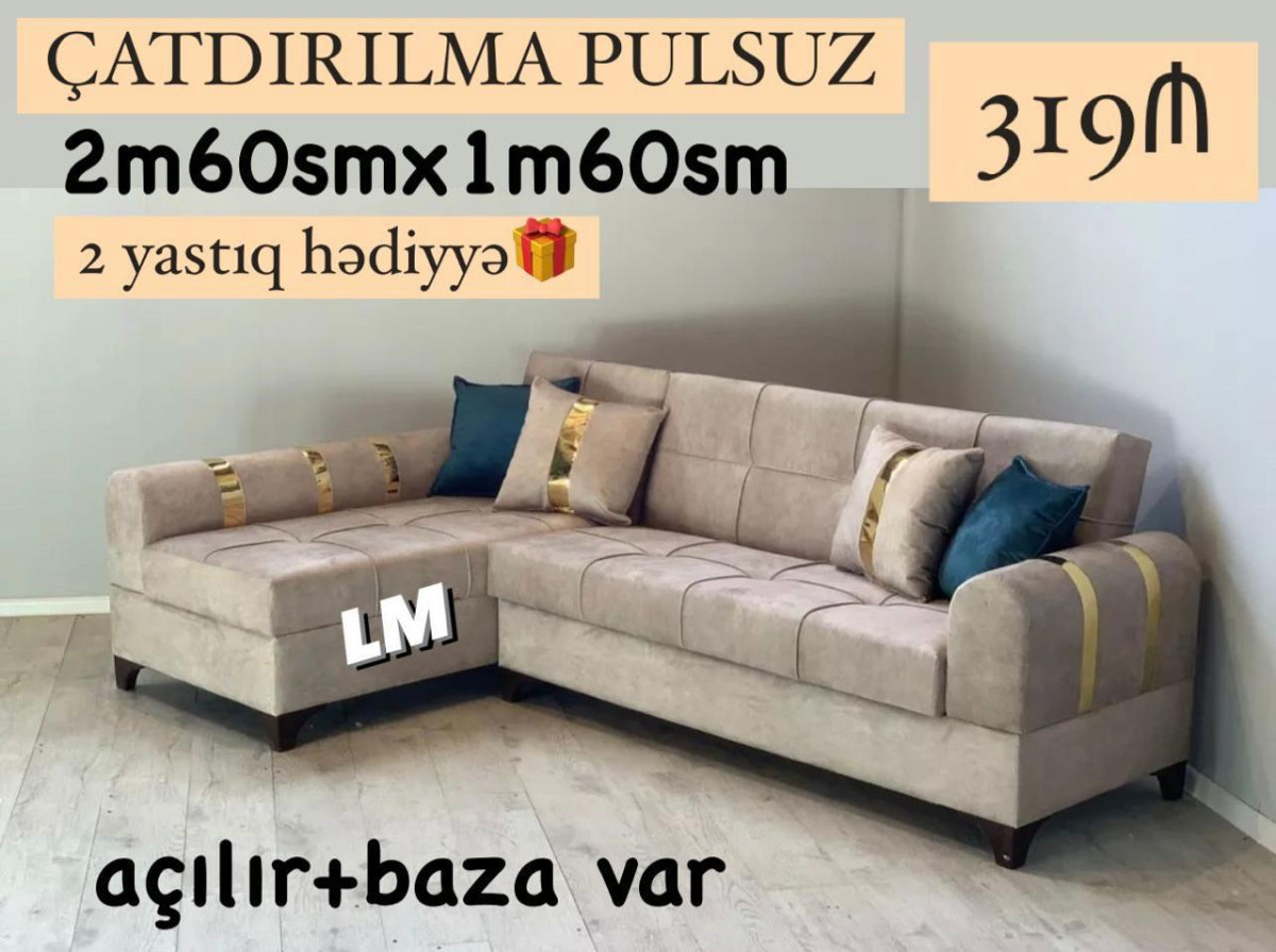Künc divan *⚜️Künc divanlar⚜️* Yeni və sifarişlə Qiymət : *319₼* Ölçü: