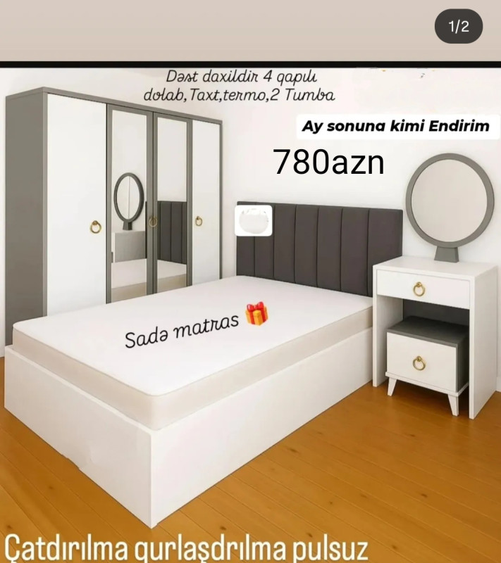 Yataq dəsti Sifarişlə hazırlanır Rəng seçimi var Matras