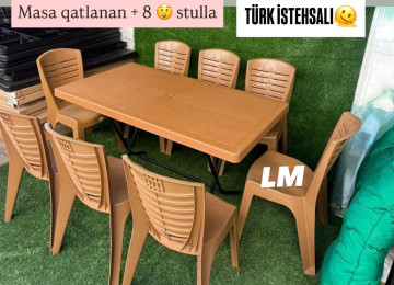 Yeni Plastik masa dəsti📌 _*Türk istehsalı masa+8 STUL*_ 📌