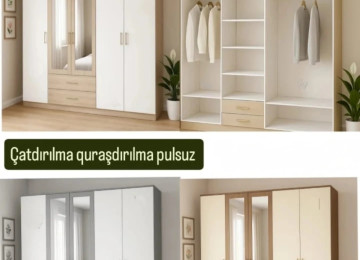 Paltar şkafı Sifarişlə hazırlanır Rəng seçimi var Ölçü