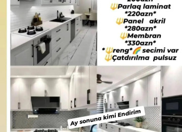 Mətbəx mebeli Sifarişlə hazırlanır Rəng seçimi var 1pqm