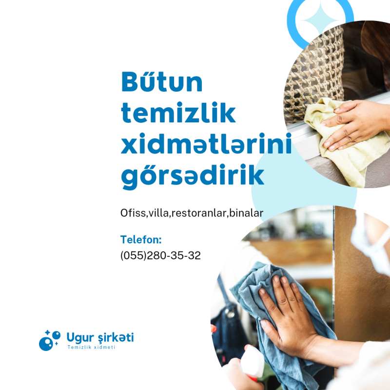 Temizlik xidmeti 1. Evlerin derinen temizliyi 2. Temir sonra temizliki