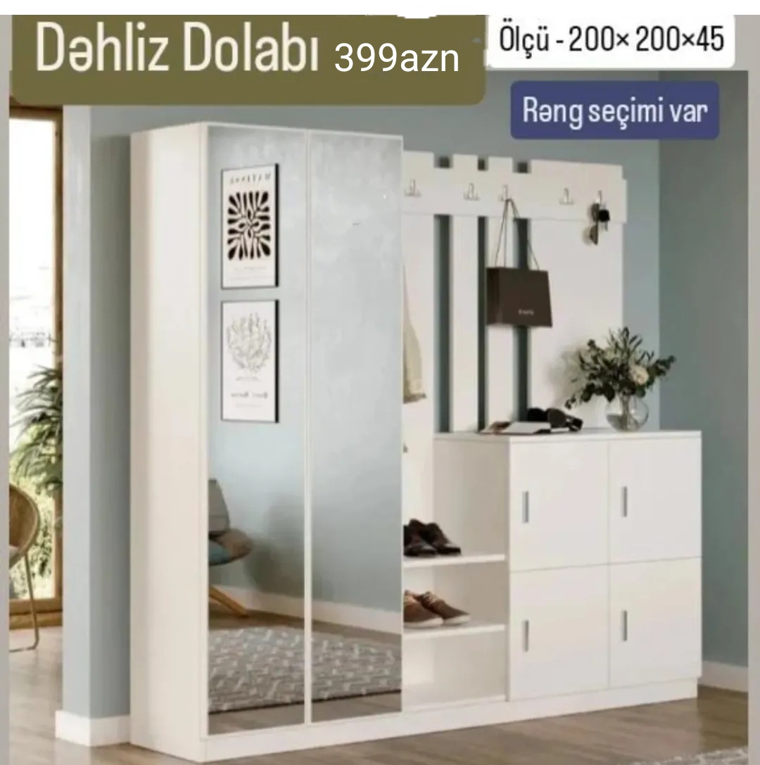 Koridor şkafi Sifarişlə hazırlanır Rəng seçimi var Ölçü