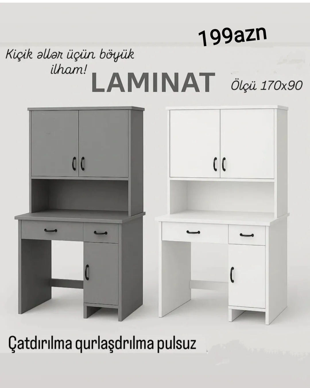 Yazı masası Sifarişlə hazırlanır Rəng seçimi var Ölçü