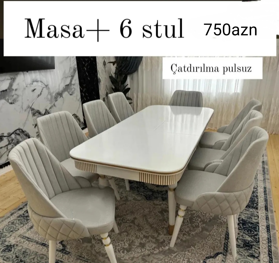 Masa dəsti Sifarişlə hazırlanır Rəng seçimi var 1Masa 6stul