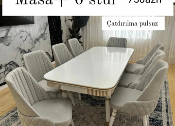 Masa dəsti Sifarişlə hazırlanır Rəng seçimi var 1Masa 6stul