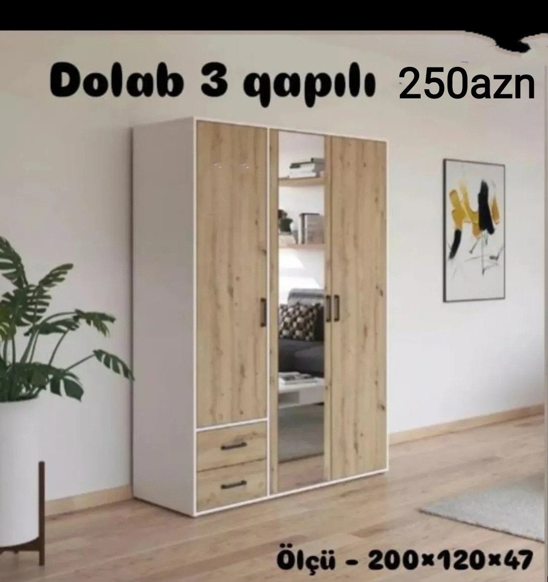 Paltar dolabı Sifarişlə hazırlanır Rəng seçimi var Ölçü