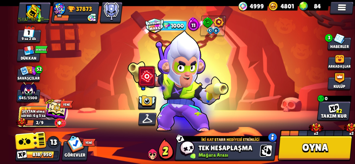 38k kupali brawl hesabi satilir. 67 ender kostum 59 super