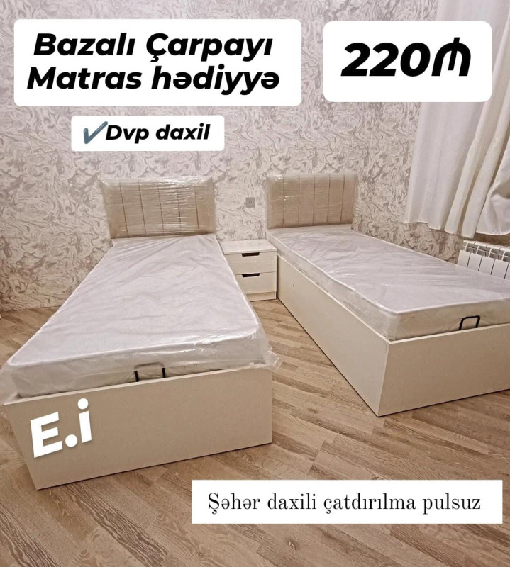 Bazalı çarpayı *Bazalı Tək nəfərlik Çarpayı 220Azn💥* ✔️Matras hədiyyə 🎁