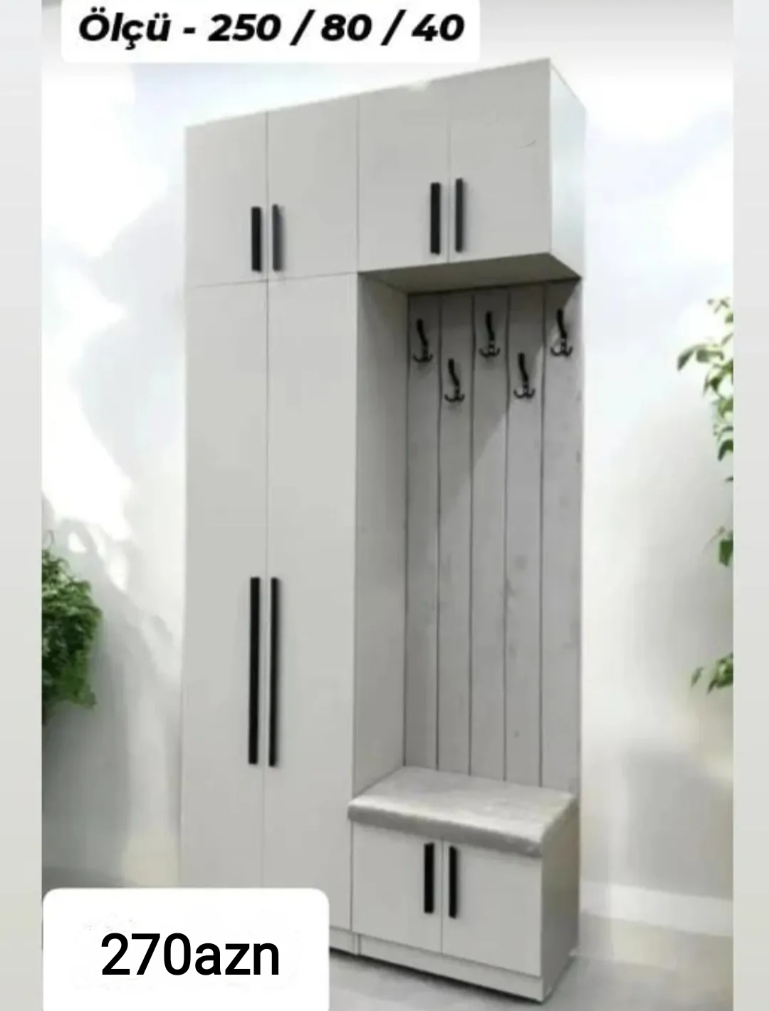 Dəhliz dolabı Sifarişlə hazırlanır Rəng seçimi var Ölçü