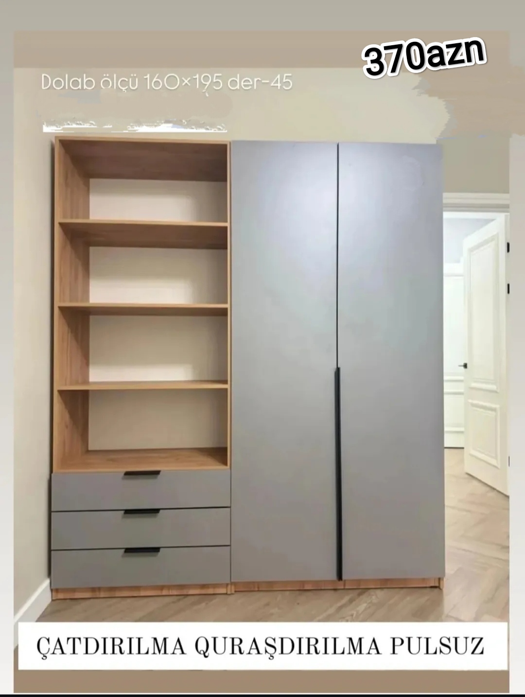 Dolab Sifarişlə hazırlanır Rəng seçimi var Ölçü